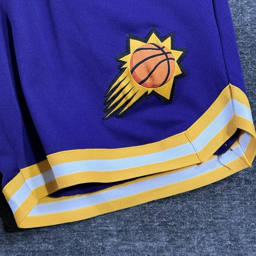 Phoenix Suns Devin Booker Basketball Shorts Purple Yellow Logo NBA U Men's Large